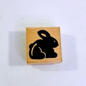 JRL Design Wood Mount Rubber Stamp Sitting Bunny Rabbit Silhouette Easter Craft